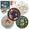 Craftwiz 4-Piece Starter Embroidery Kit for Beginners with Simple Patterns,