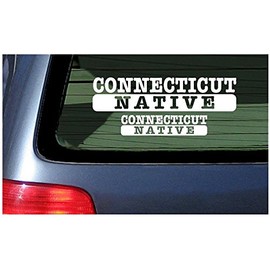 Connecticut Native - White Lettering Vinyl Sticker Window Decal