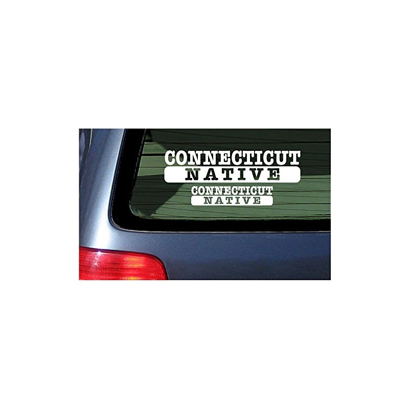 Connecticut Native - White Lettering Vinyl Sticker Window Decal