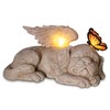 WONDER GARDEN Sleeping Dog Angel Statue with Solar Light -