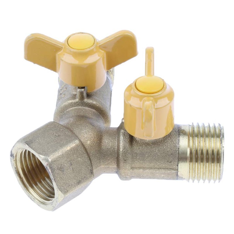 kesoto 1 Pc Brass Two Way Natural Gas Pipe Splitter