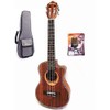 WOODNOTE/Pro. Cutaway Designed 26" Top Solid Acacia Tenor Ukulele & Padding Bag & Maple Tuner