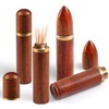 4 Pack Portable Wooden Toothpick Holder for Cinnamon Toothpicks Mini