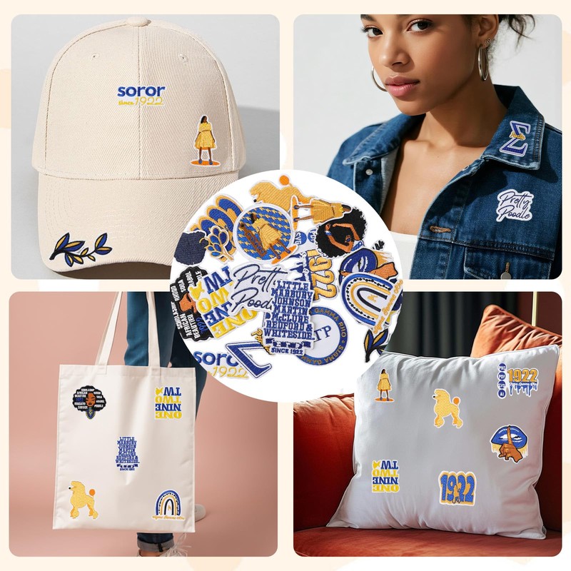 loghohu 18 Pcs Sigma Gamma Rho Sorority Embroidered Patches ΣΓΡ