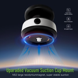 G VODA Upgraded 360° Adjustable Electric Vacuum Magnetic Suction Cup Phone Mount，car Phone Holder Mount Compatible Fit for with All Phone Silver