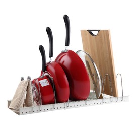 Estante Organizador De Ollas Y Sartenes Expandibles Sostiene 10 Sartenes Y Tapas Para Mantener Los Armarios Ordenados Estante Ajustable Para Hornear  
