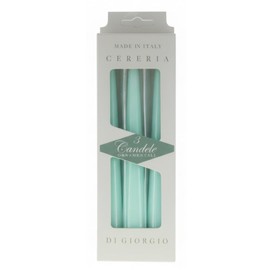 Cereria Di Giorgio - 3 Candele Coniche Laccate - Ø 2,2 cm h. 21 cm - Verde Acqua