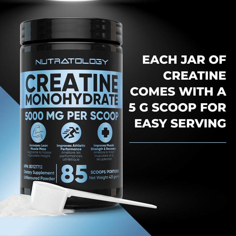 Creatine Monohydrate Powder 425g - For Increased Muscle Growth &