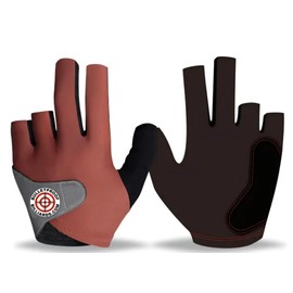 Bulletproof Tactical Billiard Glove, 5-Finger Design with Adjustable Wrap-Around Fit, Pool, Snooker (Red/Black/Gray, X-Large)