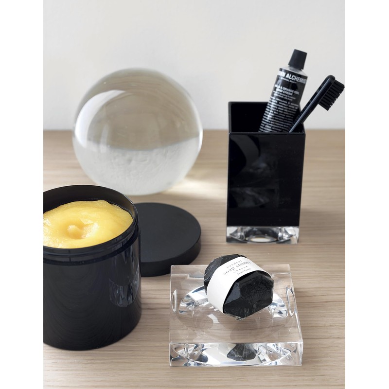 Kartell Boxy Zahnbürstenhalter, Plastik, Klar, 10.5 x 10.5 x 2.5
