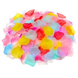 Hariendny 1000 Pcs Fake Flower Petals Multi Color Artificial Rose Petals Colorful Flower Girl Petal Wedding Party Flowers Petal for Wedding Basket, Home Party Valentine's Day Decoration (10 Color)