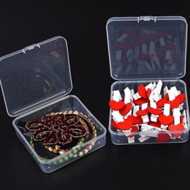 Square Transparent Plastic Case for Small Items and Accessories Box 8.5cm 5ea