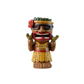 Party Tiki Figurine Resin Tiki Statue with LED Eyes for Bar DecorColor: Brown, Size: One Size