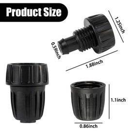 1/2 Inch Drip Irrigation Tubing Faucet Adapters, 6 Pack, 3/4 Inch Female Pipe Thread to 1/2 Inch Tubing, Garden Hose Connectors