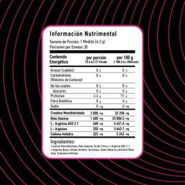 Limit-X Nutrition Pre Workout Pre-Para Ella | Polvo pre entreno con Creatina Monohidratada, Cafeína, Beta Alanina y Arginina | 190 gramos | 30 servicios (Mora Azul)