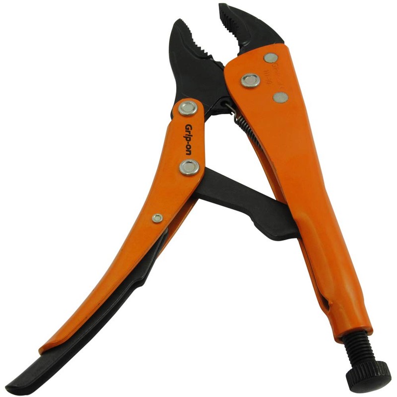 Gray Tools Grip-on 10-Inch Locking Pliers, 2-7/16-Inch Jaw Opening, Curved