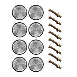 FUGLUS Pack of 8 Round Rear Reflectors, 58 mm Cat's Eye Trailer, Screw-On Cat's Eye Side Spotlights, Trailer Reflector for Cars, Trailers and Trucks (White)