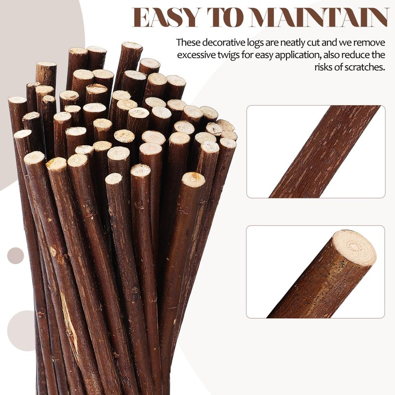 50Pcs Natural Wood Sticks for Crafting Decorative Dried Branches Versatile