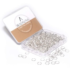 BEADNOVA 7mm Open Jump Rings for Jewelry Making Silver Jewelry Jump Rings for Keychains and Earrings (300Pcs)