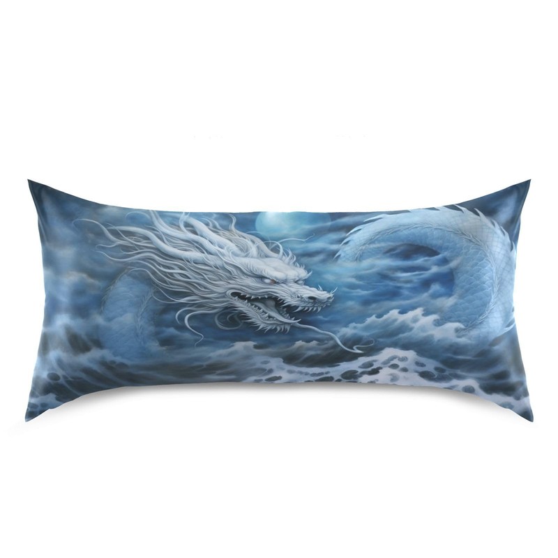 YETTASBIN Dragon Ocean Satin Pillowcase, Soft Breathable Silk Pillow Case