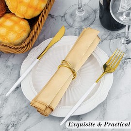 Jvareaty Pack of 36 Metal Napkin Rings with Spiral Buckles, Simple Napkin Rings for Weddings, Reception, Dinner, Party, Buffet, Table Decoration, Silver