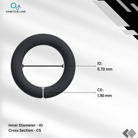 KINETICS LINE O-Ring Seals 5.70 x 1.90 mm Pack of 100 NBR 70 Shore O-Ring Assortment - ID Diameter 5.70 x Thickness Diameter 1.90 mm Rubber Sealing Rings for Various Applications (-30 °C to 125 °C)