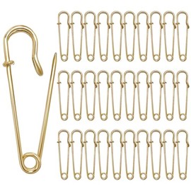 30 alfileres de seguridad grandes de 2 pulgadas para manta de alta resistencia, pasadores de seguridad de acero para mantas, ropa, manualidades, lona de piel, dorado