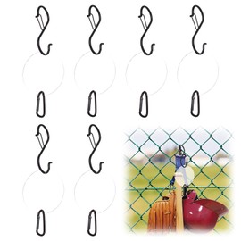 NICENEEDED 12 PCS Bag Hook for Fence, Sports Bag Clip for Fence, Metal Backpack Hooks with Acrylic Board for Hang Baseball Bags, Water Bottles and Hats