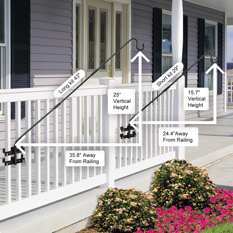 IVOODi Heavy Duty Deck Hook-Deck Railing Plant Hanger, 29 to