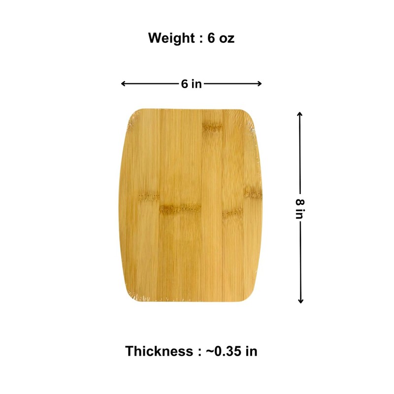 (Set of 24) 8"X6" Round Edge Bulk Plain Blank Bamboo