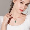 CHENGHONG Malachite Sunflower Necklace for Women 925 Sterling Silver Malachite