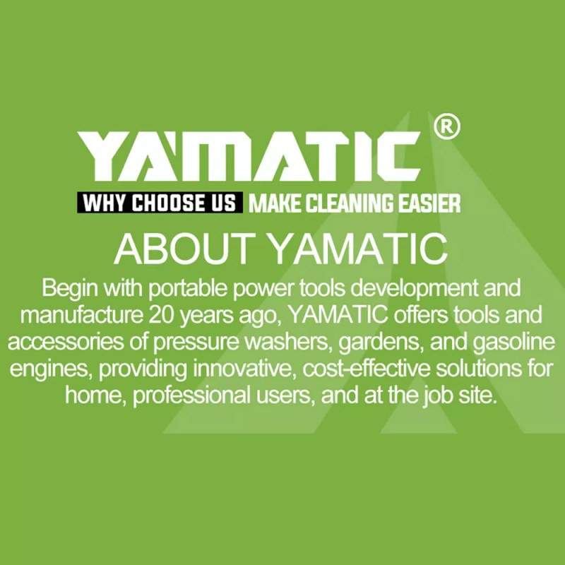 YAMATIC Flexible Durable Pressure Washer Hose 1/4" M22-14mm Quick Connectors