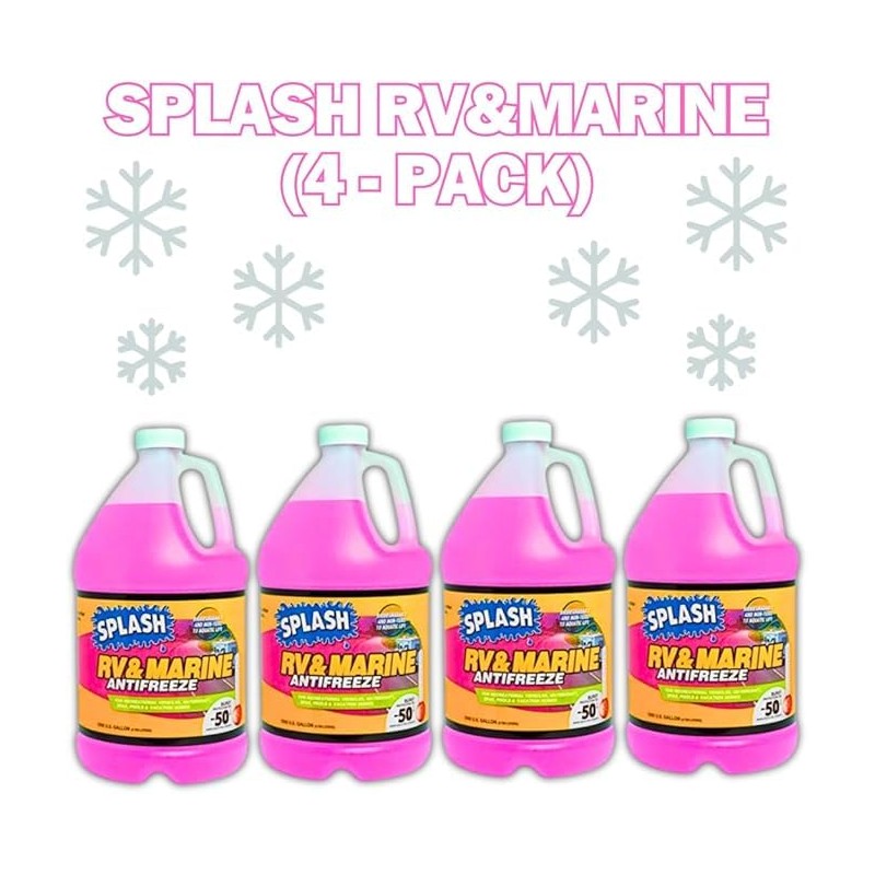 Splash RV/Marine Antifreeze, -50°F Freezing Point, 4 Pack, 4 Gallon