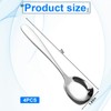 Large Square Head Spoons, 4 Pieces Stainless Steel Serving Spoons