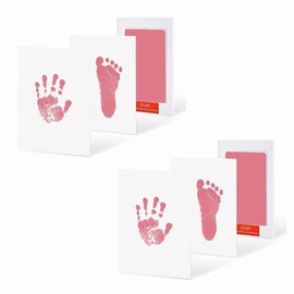 Baby Dirtless Ink Handprint Paw Kit Baby Frame Gift Baby Shower Newborn 1st Birthday Growth Record Keepsake Cat Dog Limb Shape (E)