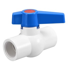 sourcing map Ball Valve, G3/4 Female Thread PVC Valve for Aquarium Setup, Sump Pump, Pool, Garden Sprinkler White Blue