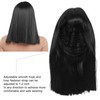 Women Long Straight Hair Full Wig Black Synthetic Wig With