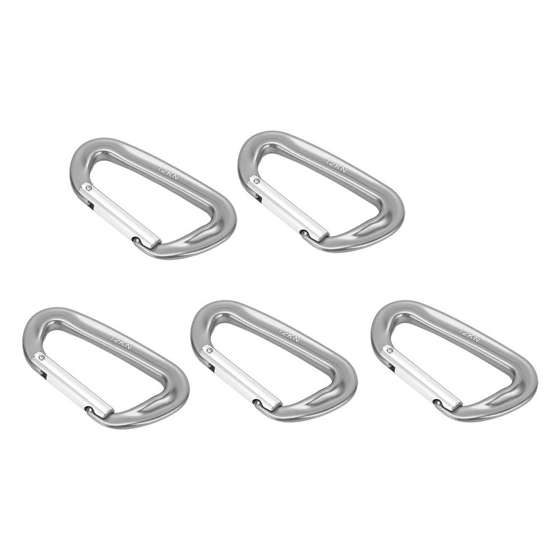 5Pcs Aluminum Alloy Climbing Carabiners 12KN (2697 Lbs) Heavy Duty