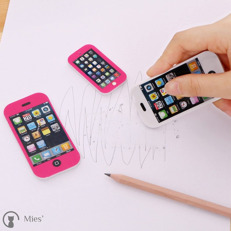 Cute Cell Phone Eraser, Set of 3, Smartphone, Stationery, Accessories,