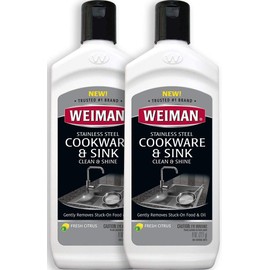Weiman Stainless Steel Sink and Pots & Pans Cleaner and Polish - 2 Pack