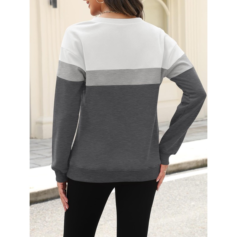TICTICMISS Womens Sweatshirts Half Zip Fleece Pullover Tops Color Block