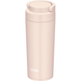 [Dishwasher Safe Model] Thermos Water Bottle Vacuum Insulated Portable Tumbler with Carry Handle 14.2 fl oz (420 ml), Beige Pink JOV-420 BEP