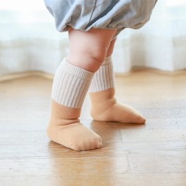 J Poqobog Toddler Baby Girls Boys Socks - Cotton Crew Socks for Baby Gifts Pack Cotton Rich Knee-high Socks set (Red grey 8 Pairs, 0-6 Months)