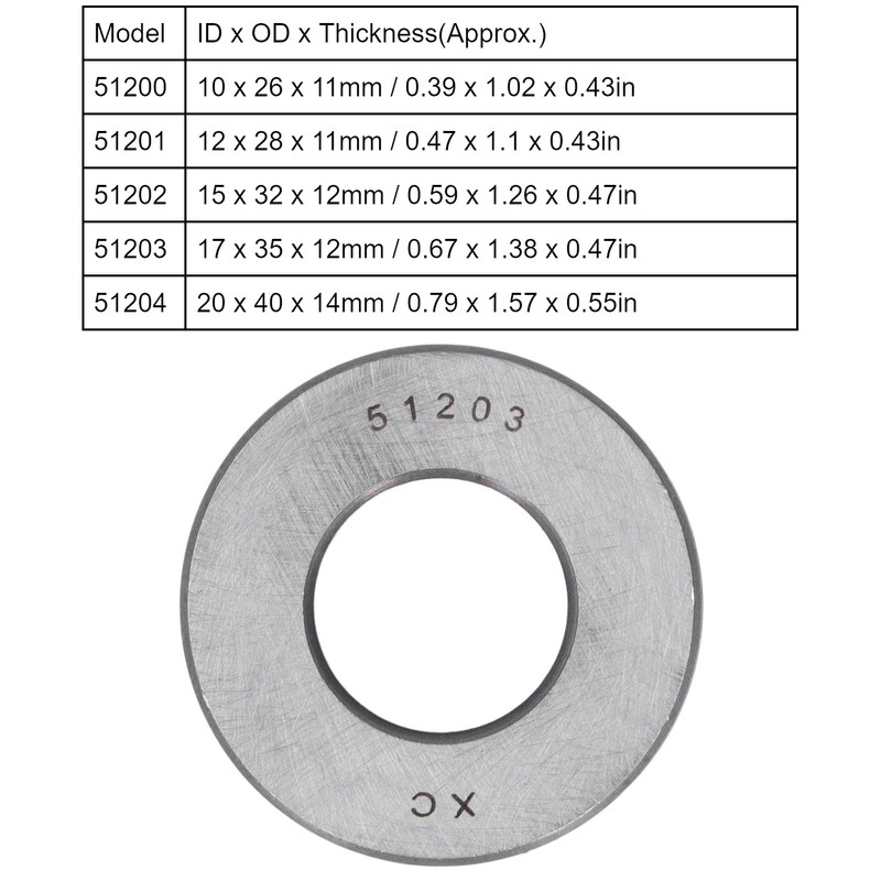 10Pcs Thrust Ball Bearing Single Direction Accessory Replacement Set Kit