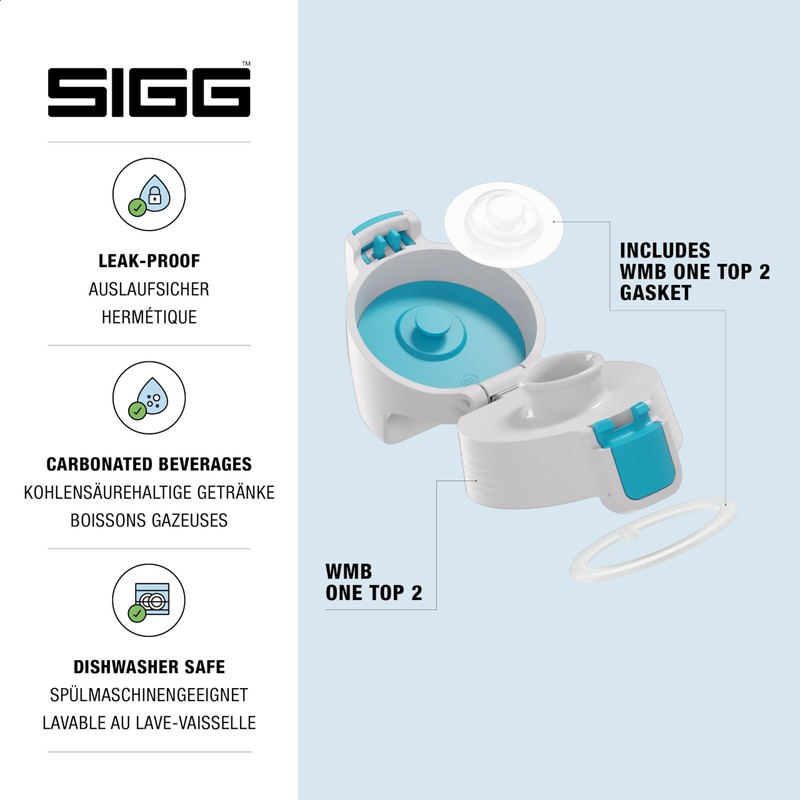 SIGG WMB ONE Top 2 Grey Aqua Cap (One Size),