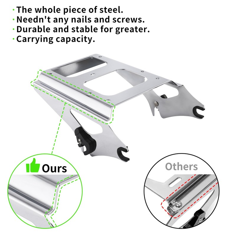 XFMT Motorcycles Chrome Detachable Two Up Luggage Rack Trunk Mount