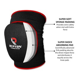 Protective Knee Pads | Elasticated Gel Padded Knee Support Sleeves for Heavy Duty Work, Gardening, and Sports | Thick Poly-Cotton Anti-Slip Knee Pads for Men & Women (Black, L/XL)