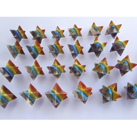 3Pcs Set 7 Chakra Bonded Merkaba Stars Merkabah - Metaphysical - Meditation 8 Pointed Star Pocket Stone Reiki Healing Crystals Gemstone Star AAA Quality