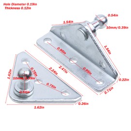 LC LICTOP 10mm Ball Stud Mount for Gas Spring Shock Mounting Kit Includes 2Pcs L Type and 2Pcs Flat Type Car Air Strut Lift Bracket Shock Absorber Accessories Galvanized