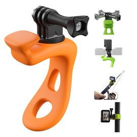 Camera Flexible Mount, Wrap Band for DJI Action 5 Pro 4 3, GoPro Hero13 12 11 10, Insta360 X4 GO3 GO 3S Ace, DJI Osmo Pocket, Bike Motorcycle Handlebar Roll Bar, Tube Clip Holder (Orange)